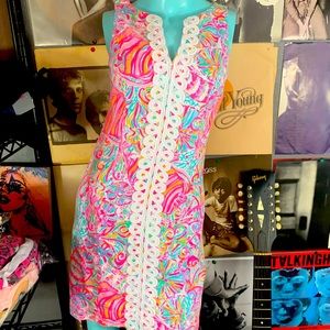 ⭐️ HOST PICK 2Xs NWOT LILY PULITZER MOD 1960’s style NEON COTTON DRESS 0 XS